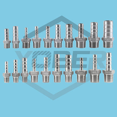 Stainless Steel Male BSP 1/8" 1/2" 1/4" 3/4" 1" 1-1/2" Thread Pipe Fitting Barb Hose Tail Connector 6mm to 32mm Tools Accessory