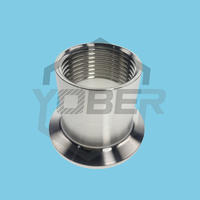 DN15 DN20 DN25 DN32 DN40 DN50 Adapters for heater Sanitary Stainless Steel SS304 Female Threaded Ferrule Pipe Fittings Tri-Clamp