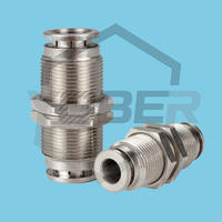 High Pressure High Temperature All-copper Nickel-plated Quick Release Fittings PM-8 Trachea Pneumatic Fitting Straight