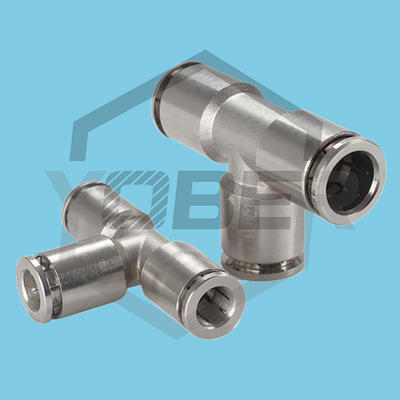 Resistant to High Pressure Corrosion All Copper Nickel Plated Quick Fitting Connector PE Trachea Pneumatic Fitting Connector Tee