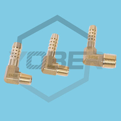 China Custom Thickened BSP Male Thread Pagoda Elbow Connector Forged Hexagonal Elbow Fittings Brass Hose Barb Fitting