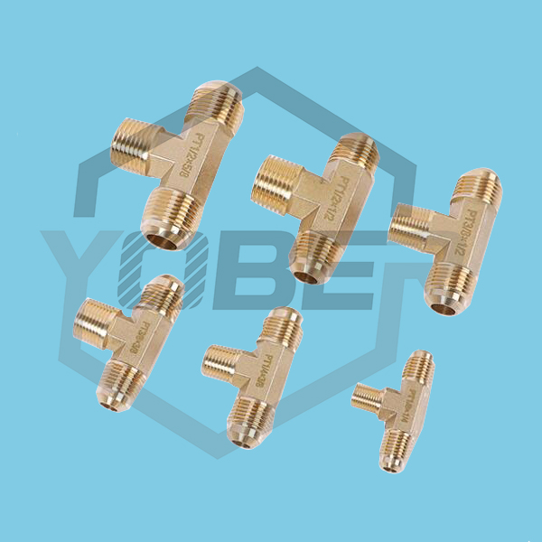 Copper Brass Forged Tee Fitting Pneumatic Components Air Conditioning Brass Adapter Connector Copper Tube Couplers