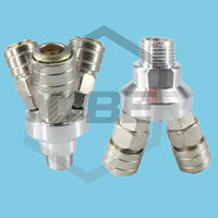 China Supplies C-type Pneumatic Quick Connector Self-locking Circular Three Ventilation Tube Fast Injection Bi-directional Hose Fittings