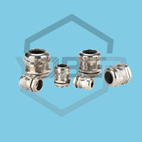 IP68 Waterproof Degree Nickel Plated Metal Joints Brass Cable Gland Connector In Metric Thread