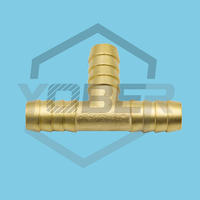 China Manufacturer Brass Air T-Shape Water Hose Connector Bulkhead Pex Pipe Tee Barbed Tube Fittings