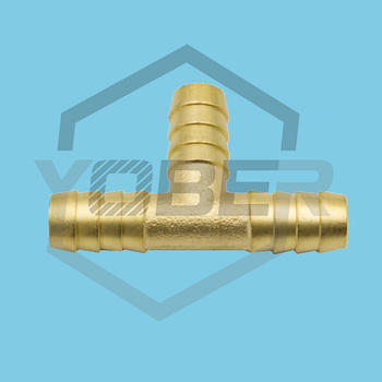 China Manufacturer Brass Air T-Shape Water Hose Connector Bulkhead Pex Pipe Tee Barbed Tube Fittings