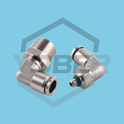 Stainless Steel 1/4 NPT 90 Degree Elbow Air Compressor Pneumatic Fittings Rotary Push Air Fittings