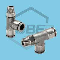 China OEM Stainless Steel Threaded Tee Connector 3 Way Pipe Fitting Male Tube Joints Fittings