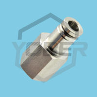China High Quality PCF Pneumatic Brass Fitting Stainless Steel Push in Air Fitting Push to Connect